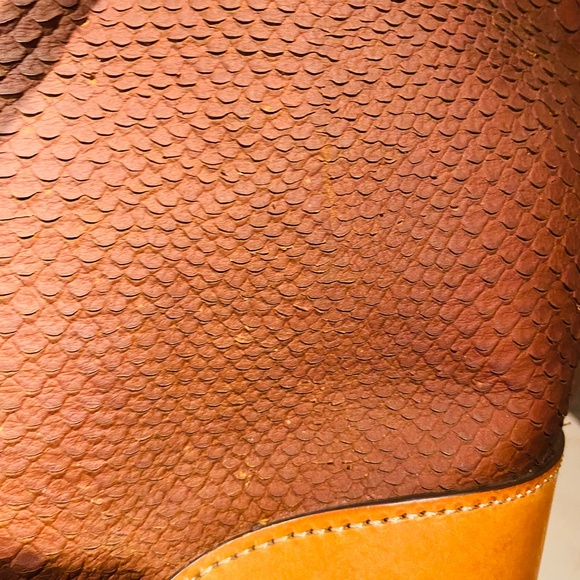 Dooney & Bourke Brown Leather Tote with Buckle Details - Picture 8 of 13